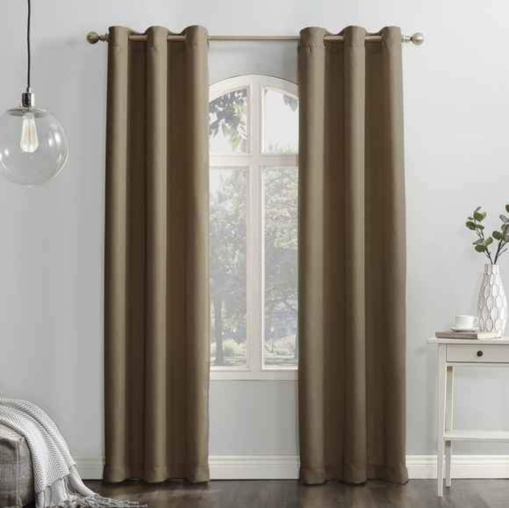 2 × Bronze brown curtian panels 54" × 82" NEW